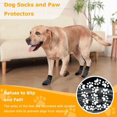 KUPAO dog socks show silicone grip soles for secure traction on floors.