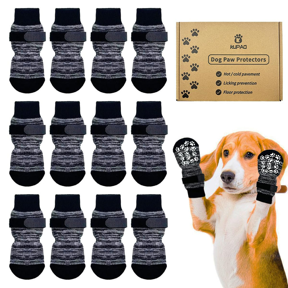 KUPAO dog socks size medium with breathable fabric for paw comfort during walks.
