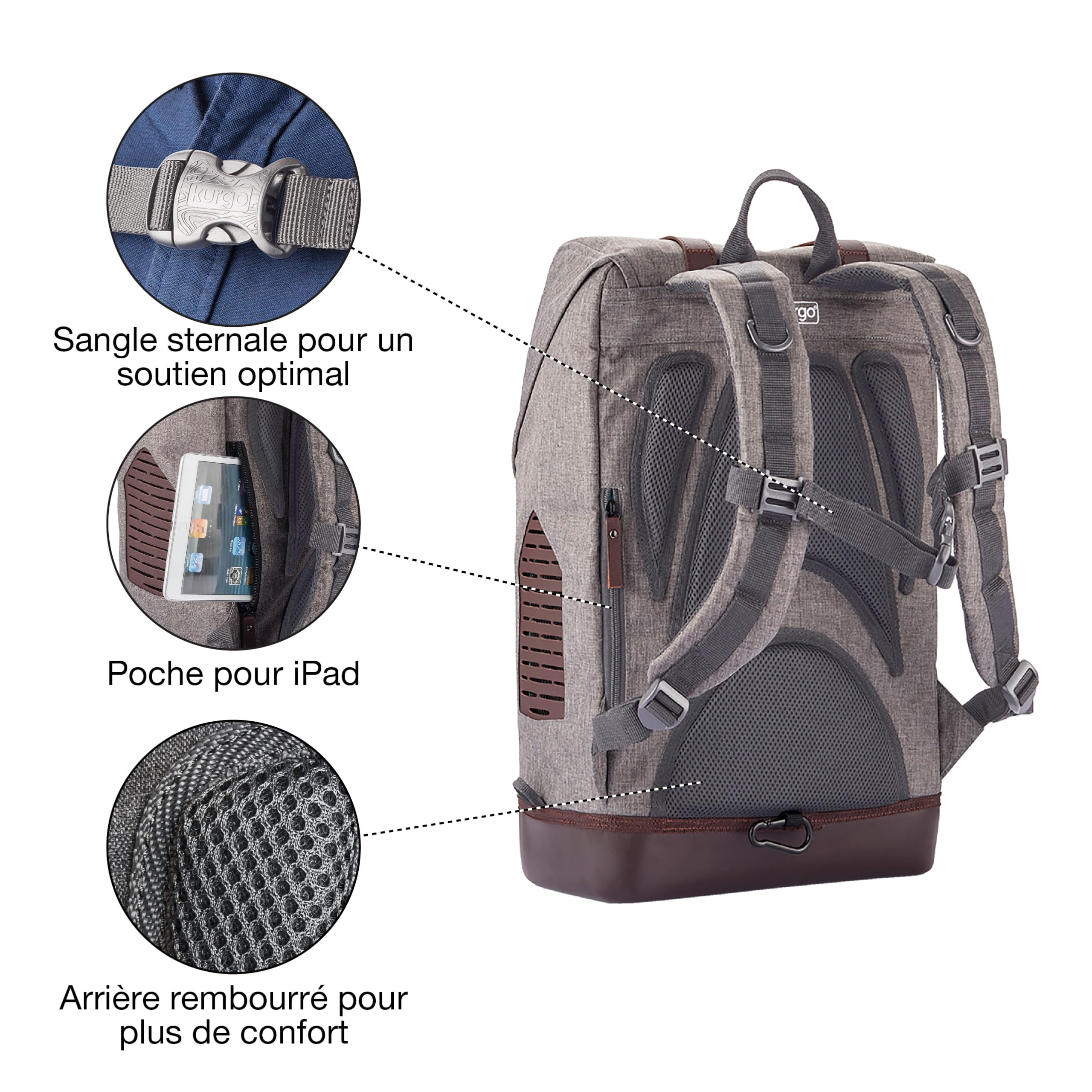 Kurgo dog carrier backpack padded back panel supports all-day comfort