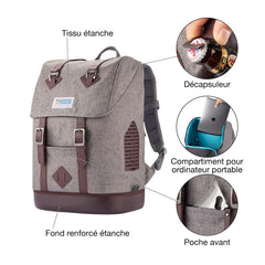 Kurgo dog carrier backpack side view highlights hands-free travel for active owners