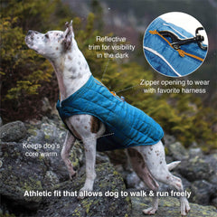 Kurgo Loft Dog Jacket reversible colors highlights two-tone style for versatile days