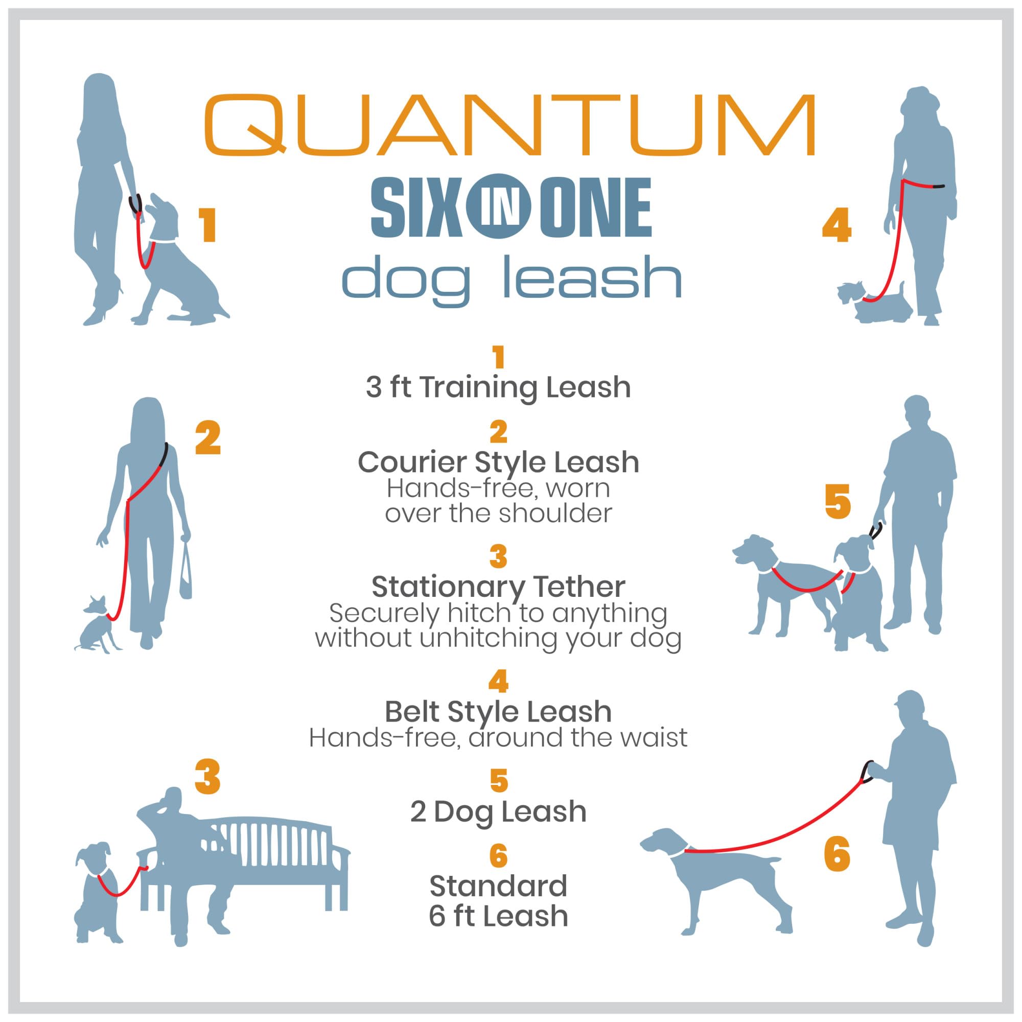 Kurgo Quantum 6-in-1 leash double-dog walker for two-pup walks.