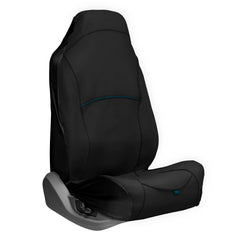 Kurgo Rover bucket seat cover shows waterproof material protecting front seats during muddy trips.