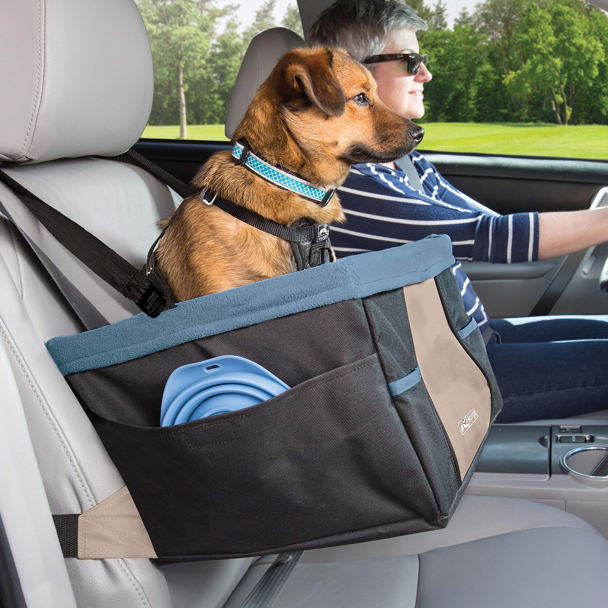 Kurgo Rover Dog Booster Seat collapsible design stores flat between outings.