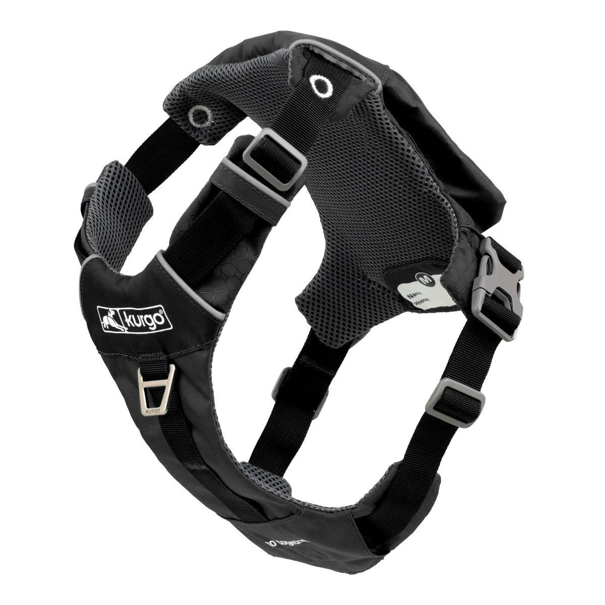 Kurgo Stash n' Dash Harness folded in its pouch for travel.