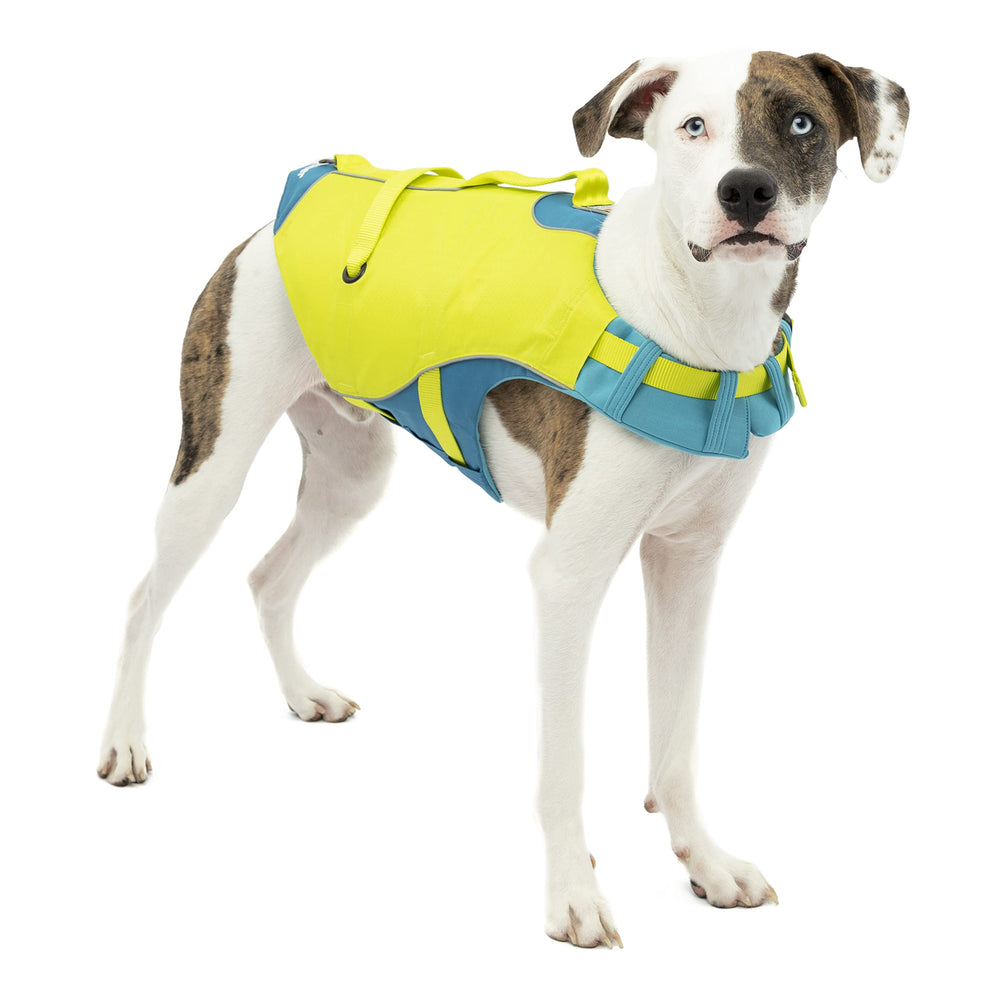 Kurgo Surf n' Turf dog life jacket front view for high visibility during water play