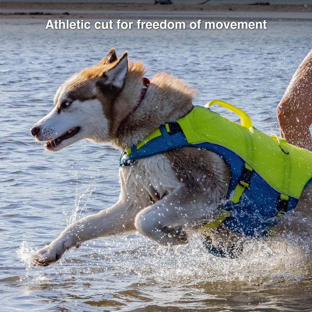 Kurgo Surf n' Turf life jacket with reflective trim for nighttime visibility