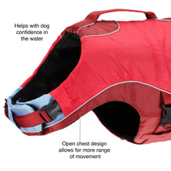 Kurgo Surf n’ Turf life jacket bright color improves daytime spotting on waves