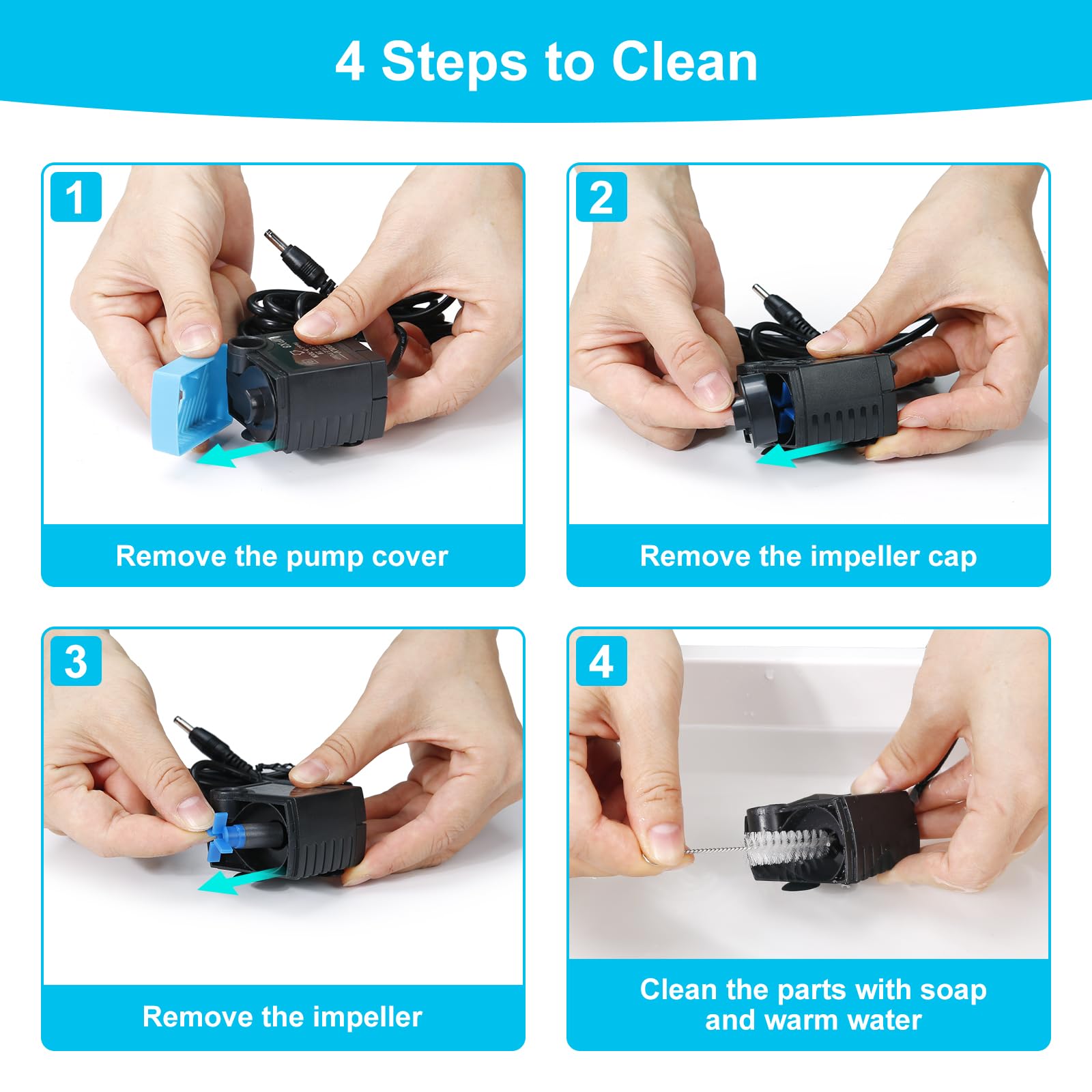 KutoraWorks pet drinking fountain setup with this pump for steady hydration