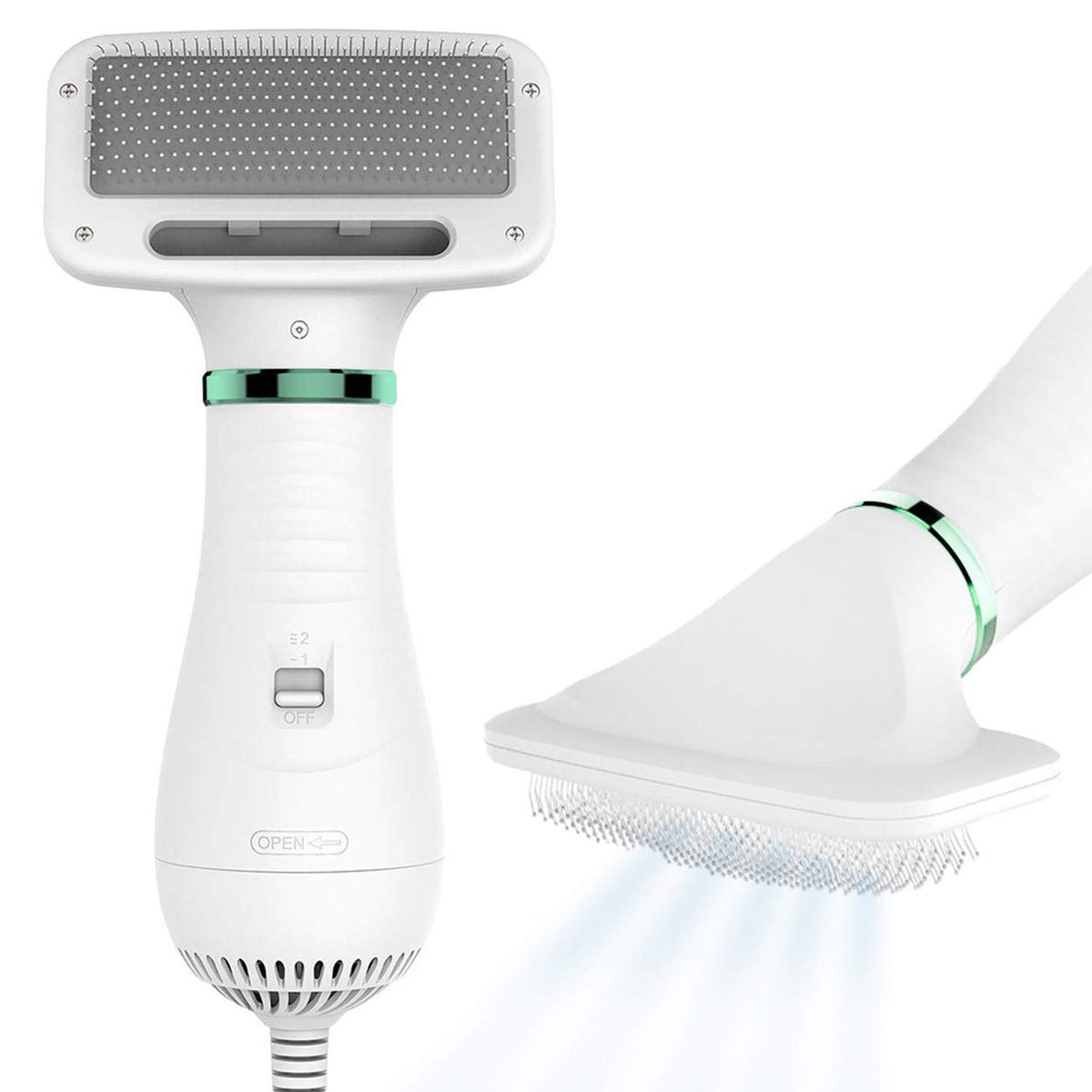 KUUBIA 2-in-1 dog dryer brush combo for post-bath grooming