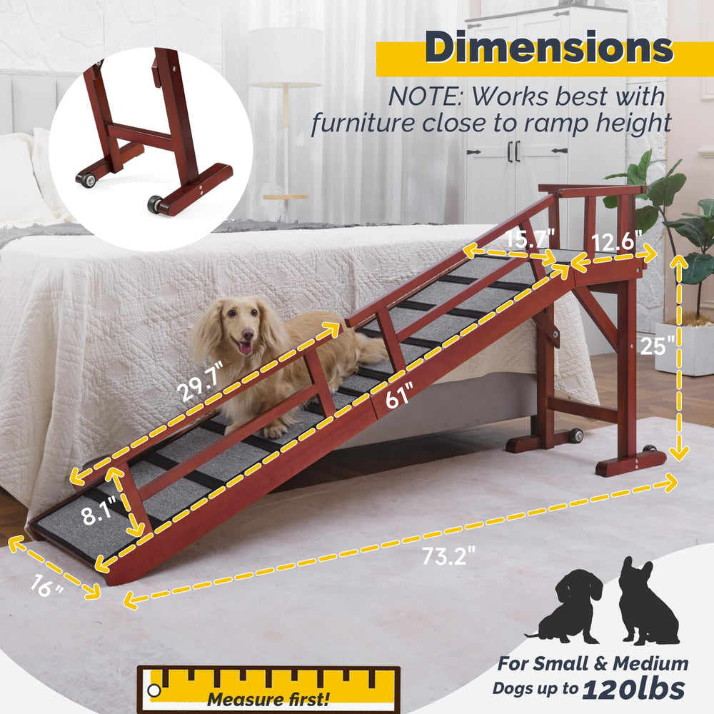 KUVETO dog ramp 20-degree slope close-up emphasizes gentle climb for pets.