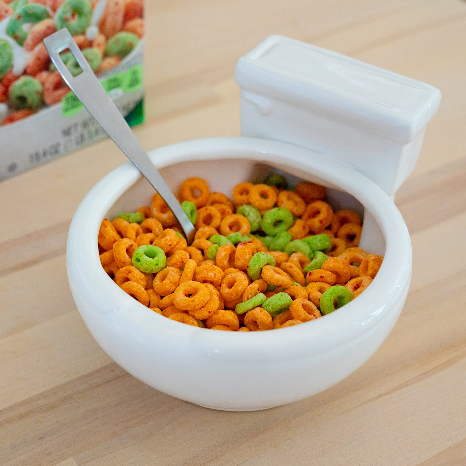 KwirkWorks toilet-shaped bowl Dips and snacks: conversation-starting centerpiece.