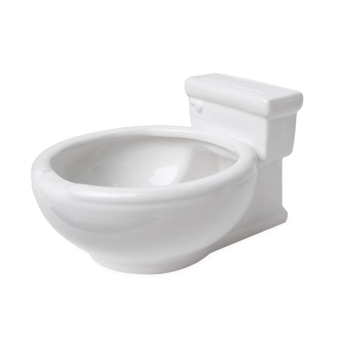 KwirkWorks toilet-shaped bowl Snack Throne for chips and dips at a party.