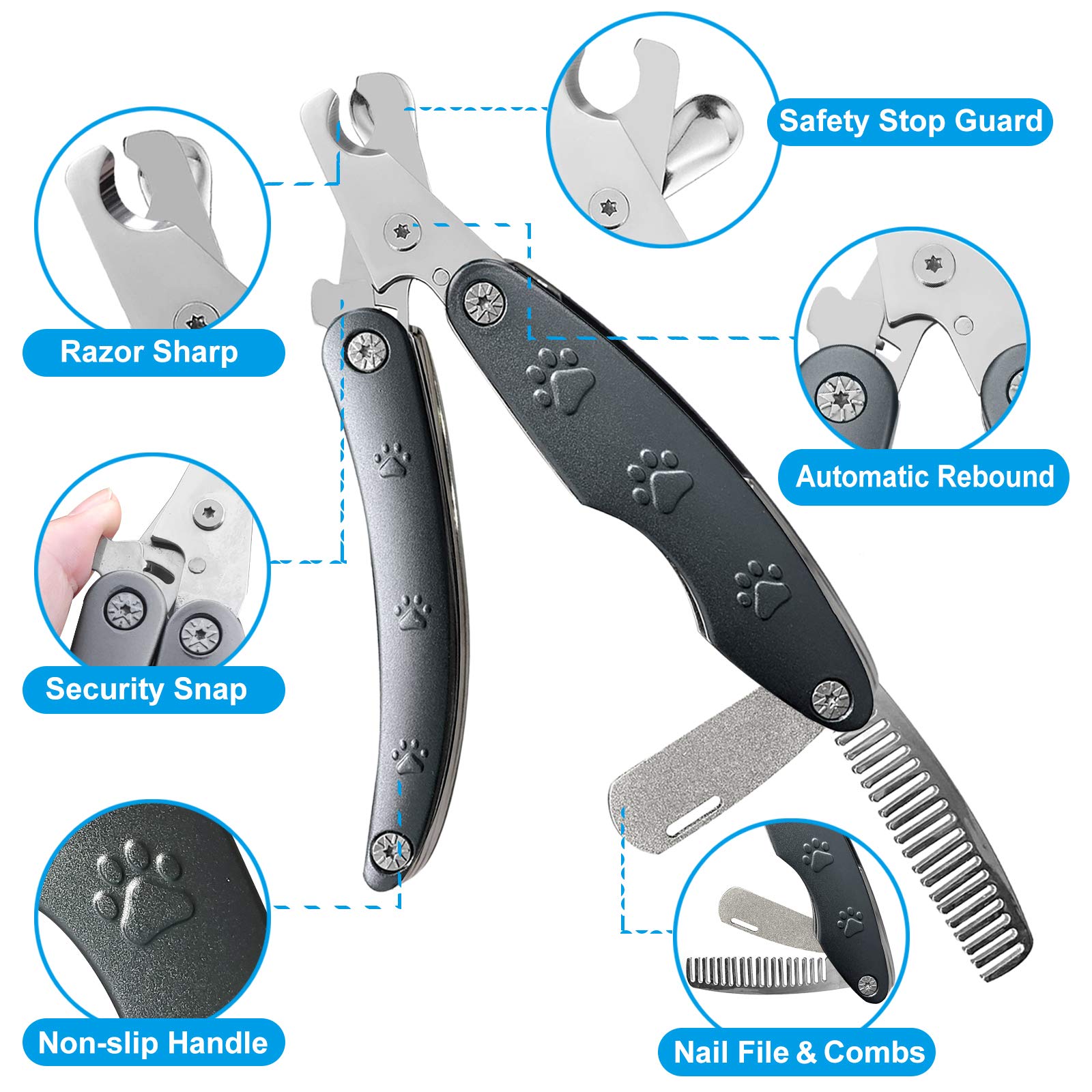 KXCDTECH heavy-duty dog nail clipper metal handle for long-lasting use