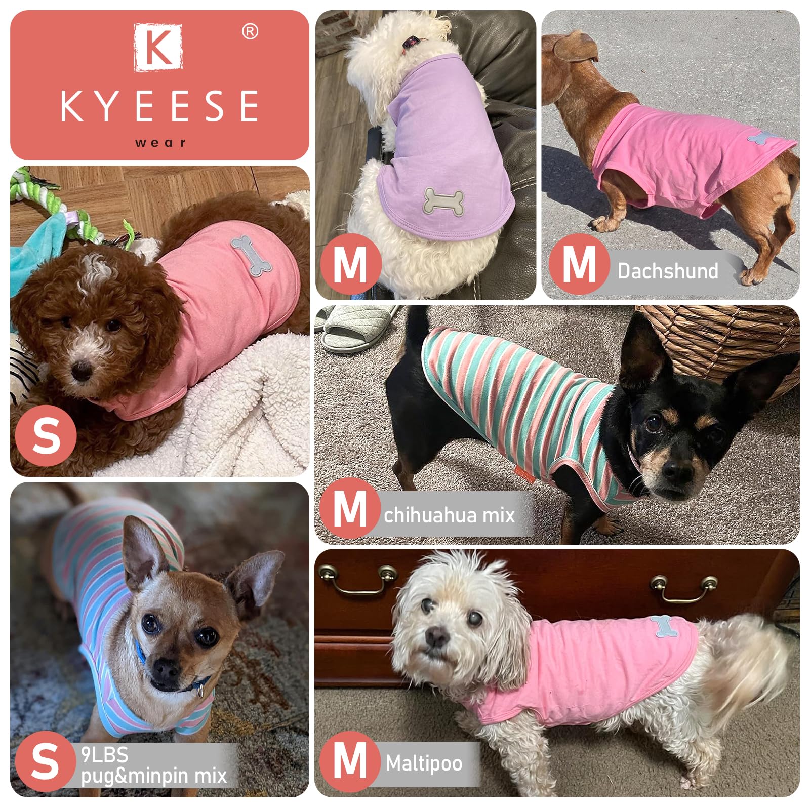 KYEESE dog shirts pullover easy-on-off design for hassle-free dressing