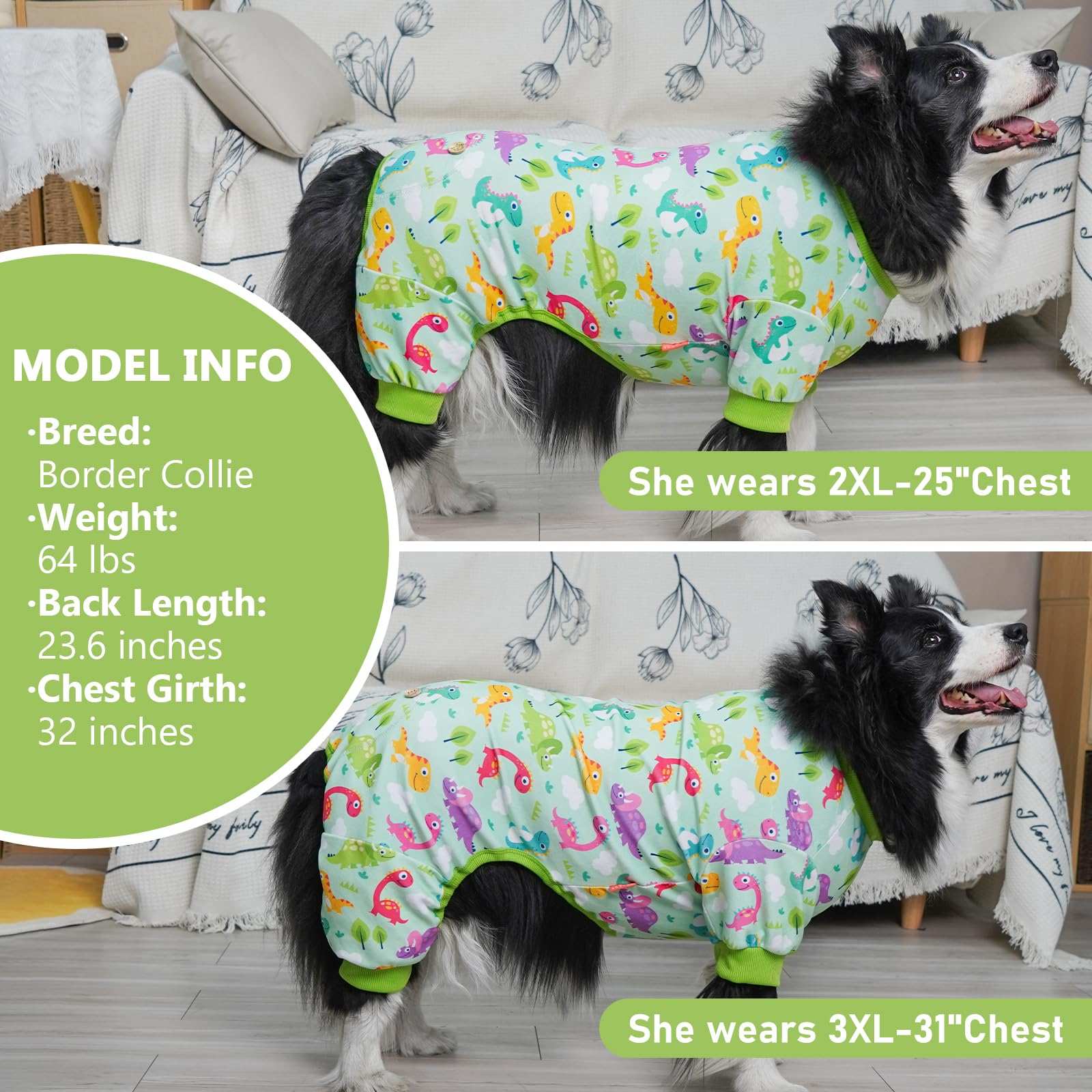 KYEESE XXX-Large dog pajamas fit large breeds with roomy comfort