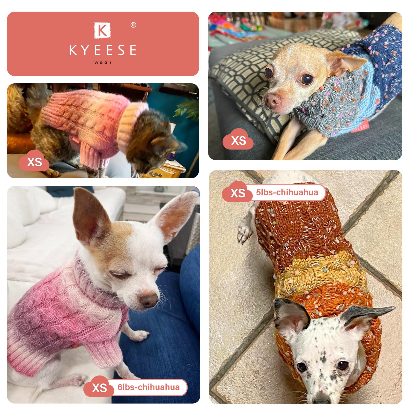 KYEESE Dog Sweater knit-detail close-up reveals plush fabric and yarn texture