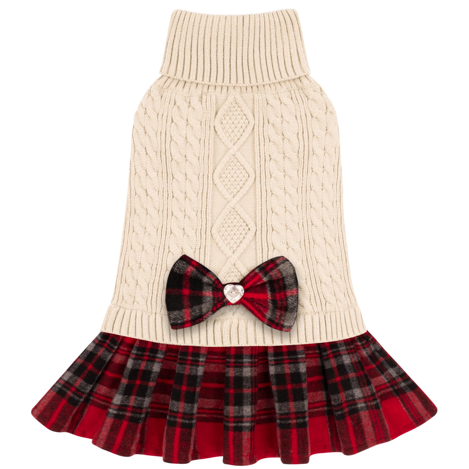 KYEESE dog sweater knitwear with turtleneck keeps small dogs warm and comfy