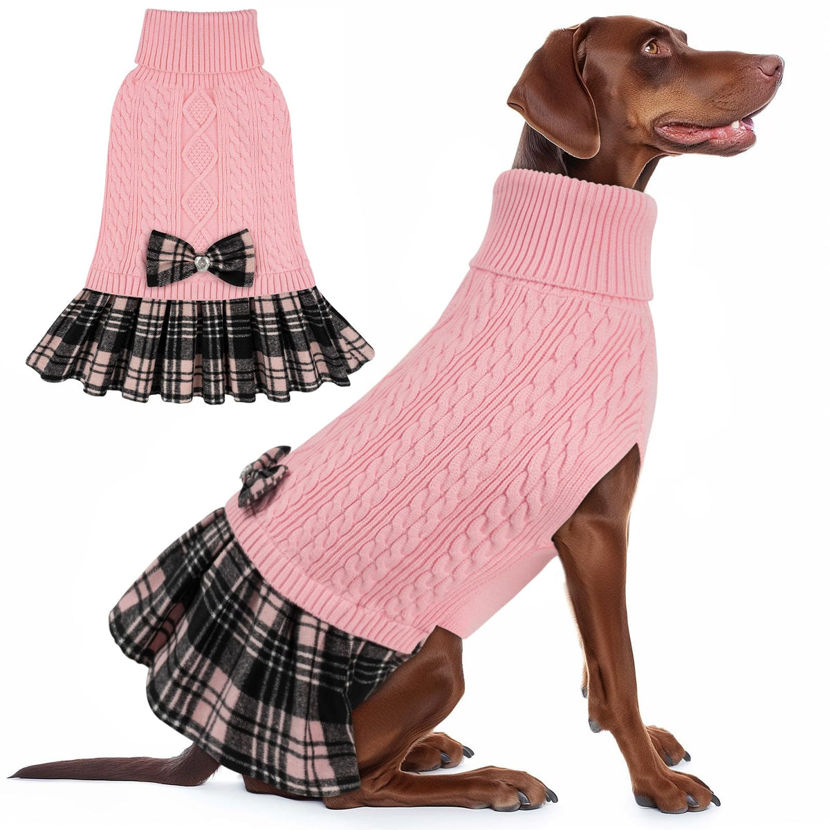 KYEESE dog sweater pink XXXL fabric close-up highlighting soft knit warmth