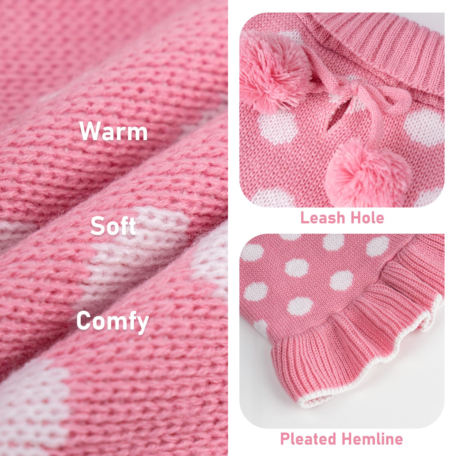 KYEESE dog sweater polka-dot back detail for cute photo-ready look