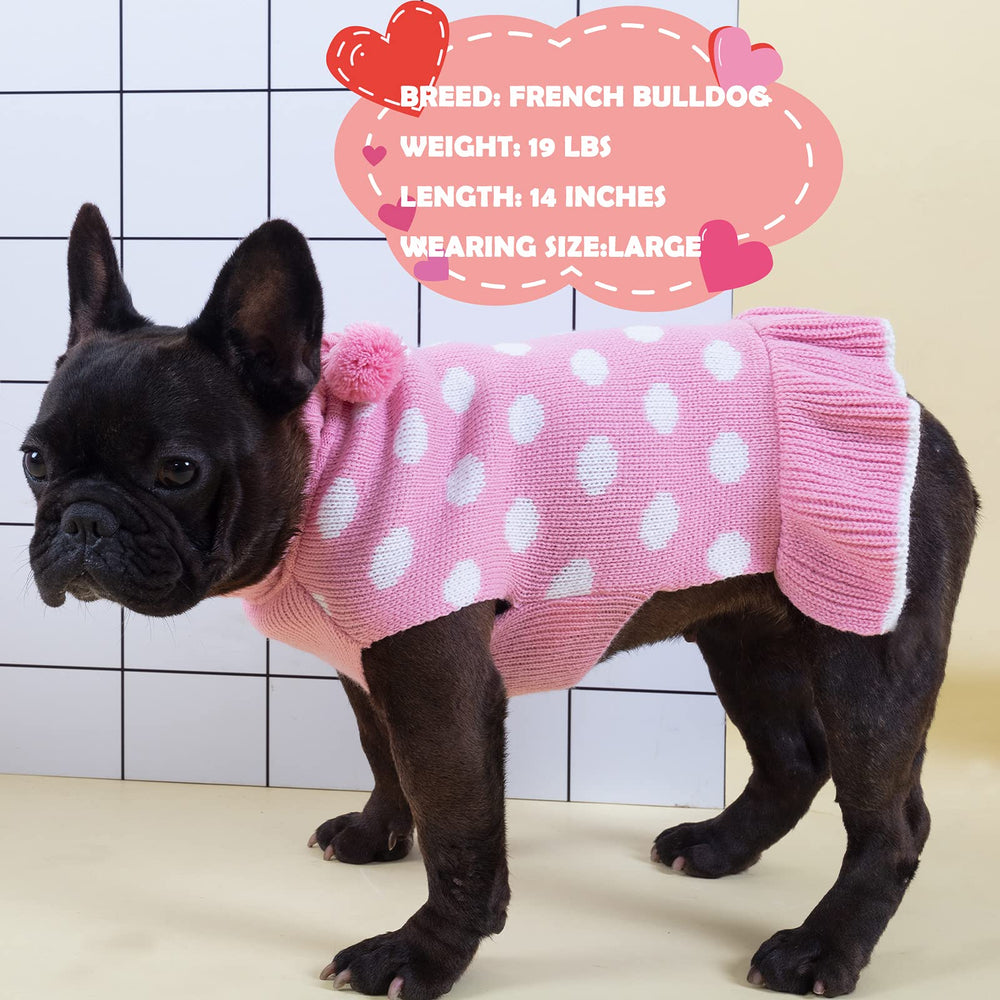 KYEESE dog sweater with pom-pom back for charming detail