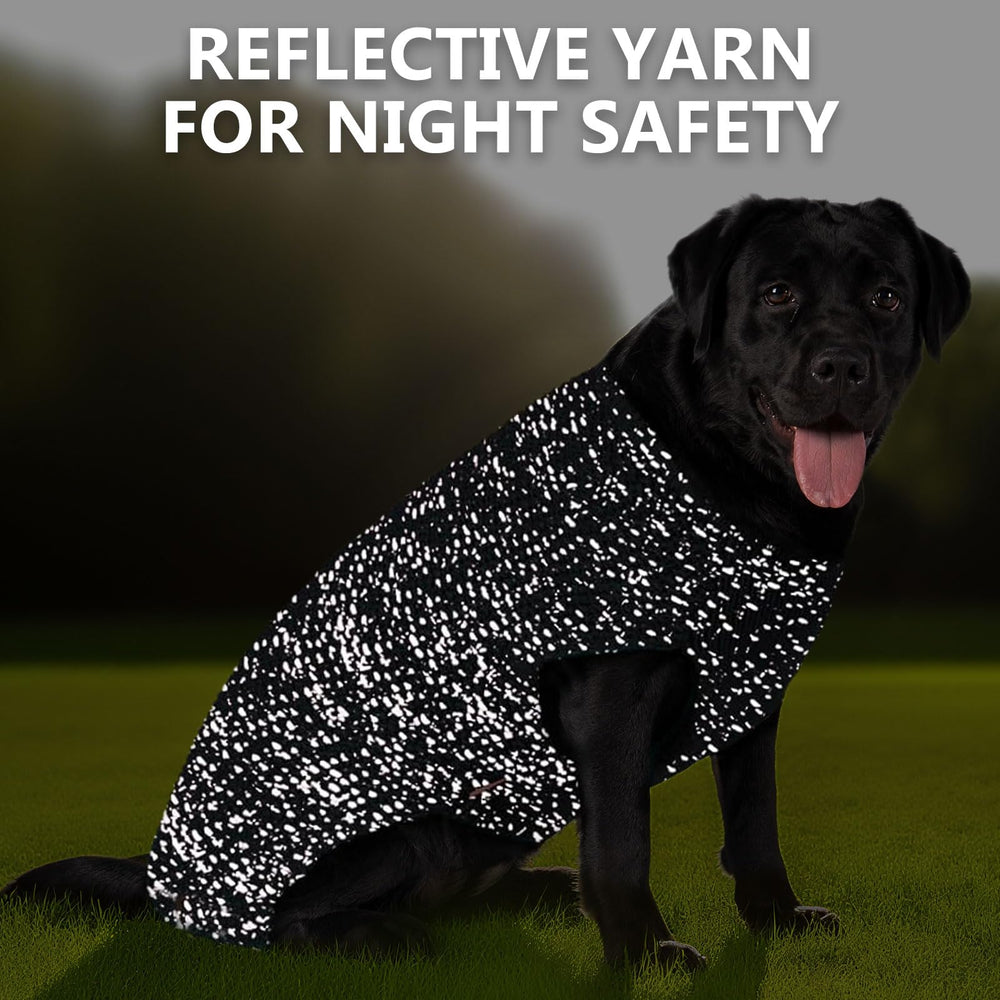 KYEESE dog sweater reflective yarn enhances visibility during night walks.