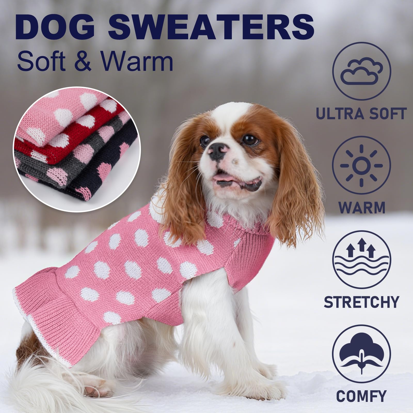 KYEESE dog sweater soft-stretch yarn for cozy all-day wear