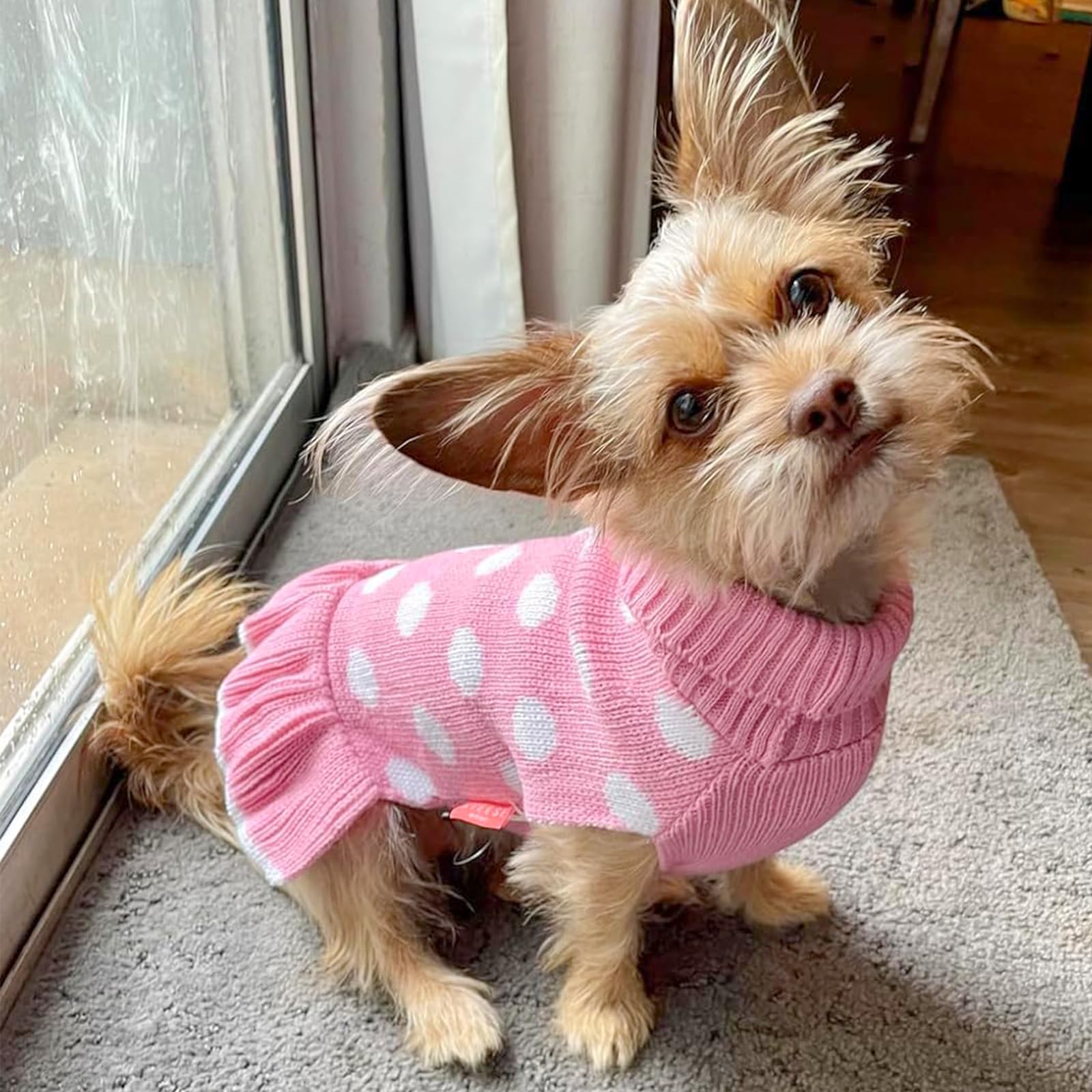 KYEESE dog sweater warm knit suitable for fall and winter days