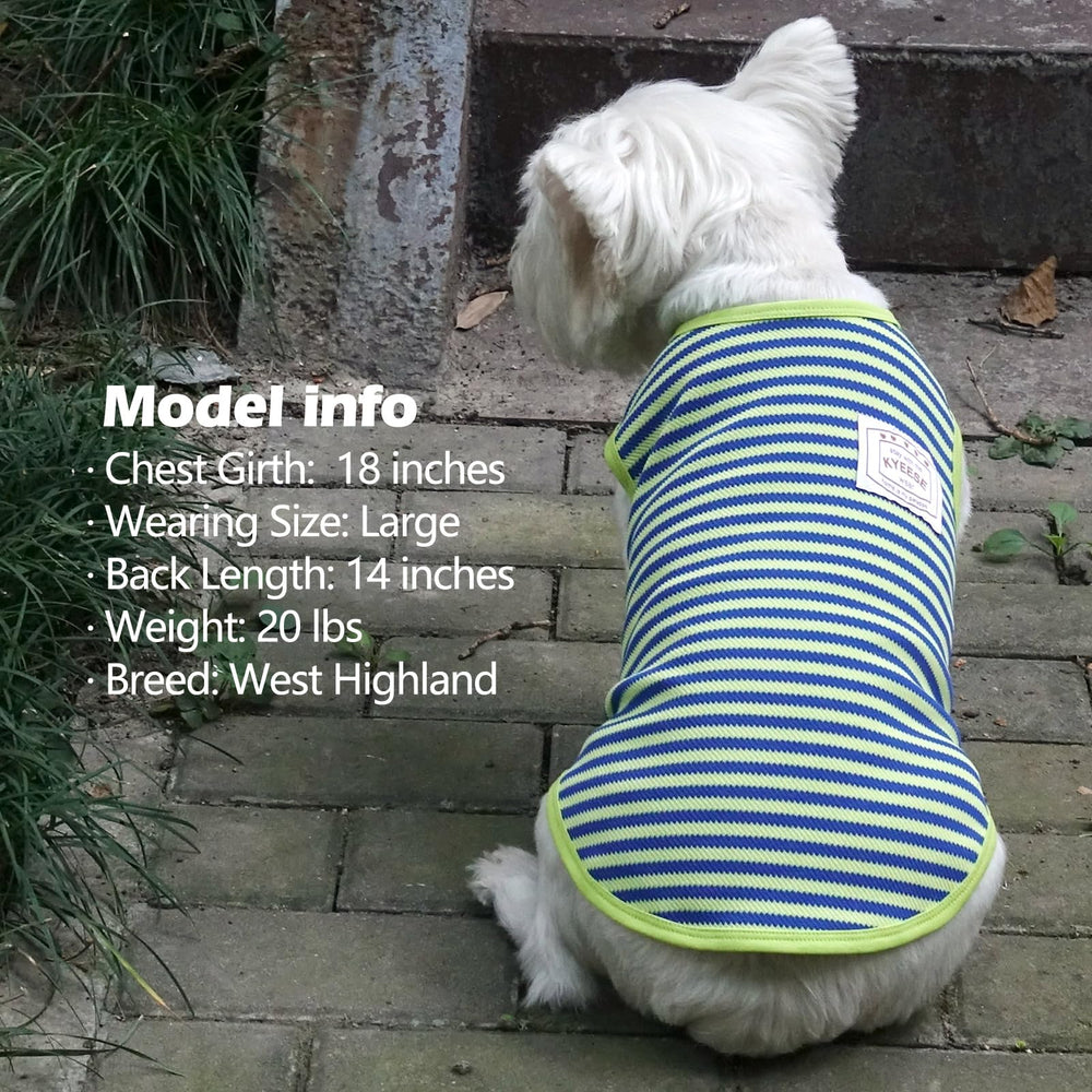 KYEESE 2Pack dog shirts striped orange-green easy-on-off design for quick dressing