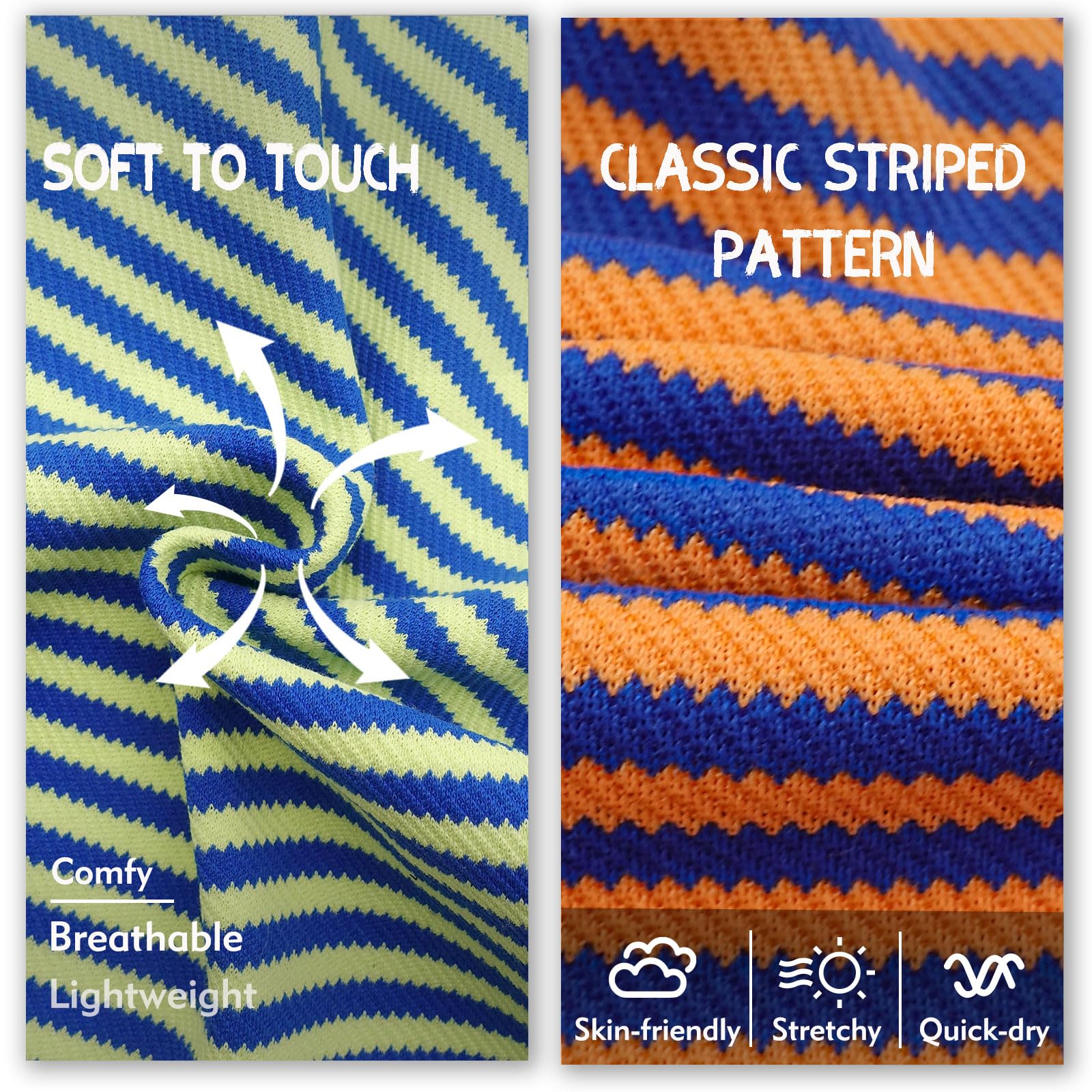 KYEESE 2Pack dog shirts striped orange-green flatlay two-pack colors