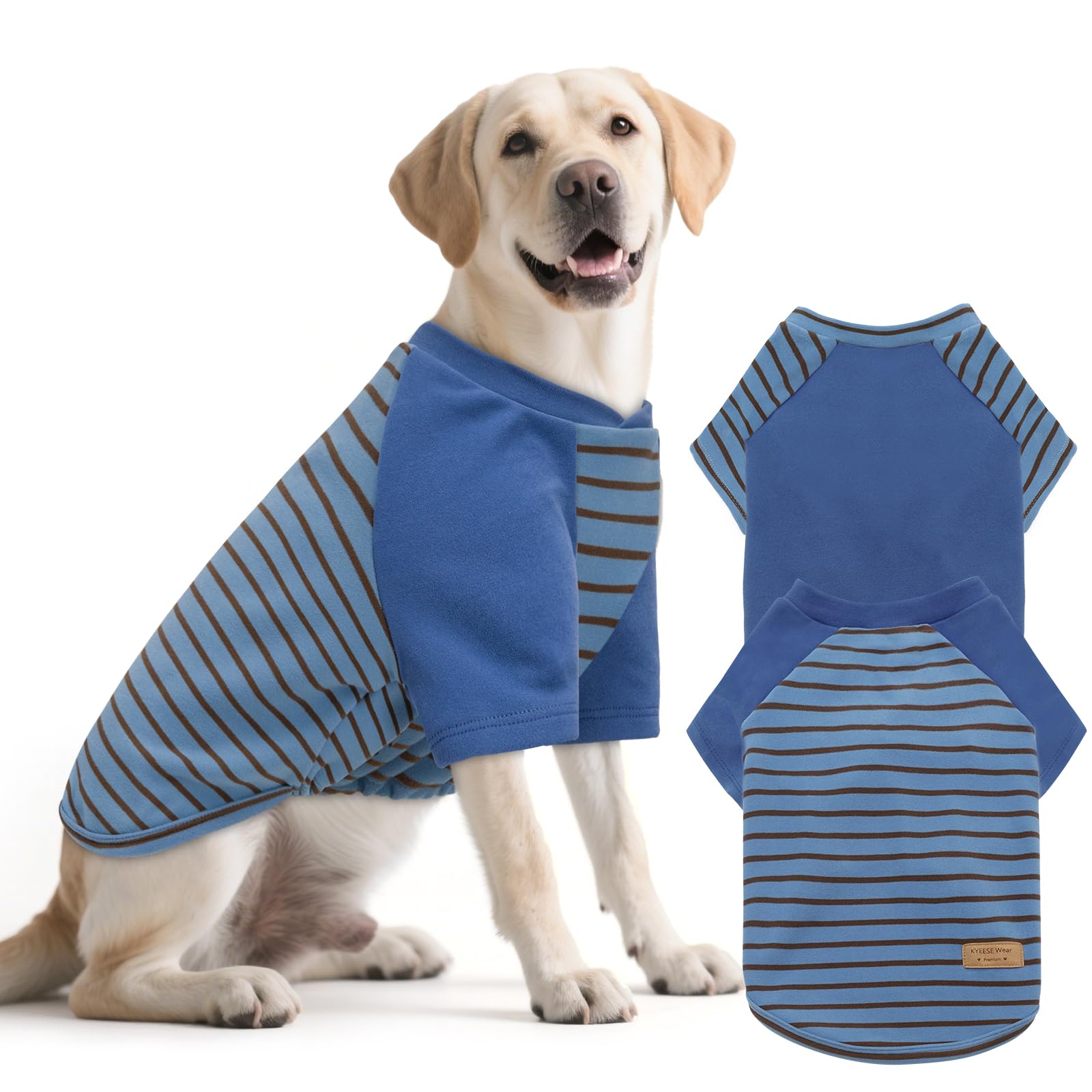 Kyeeese 2pack dog sweater front view with soft fleece for indoor wear