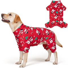 Kyeeese Christmas dog pajamas Santa front view for festive photos and cozy warmth.