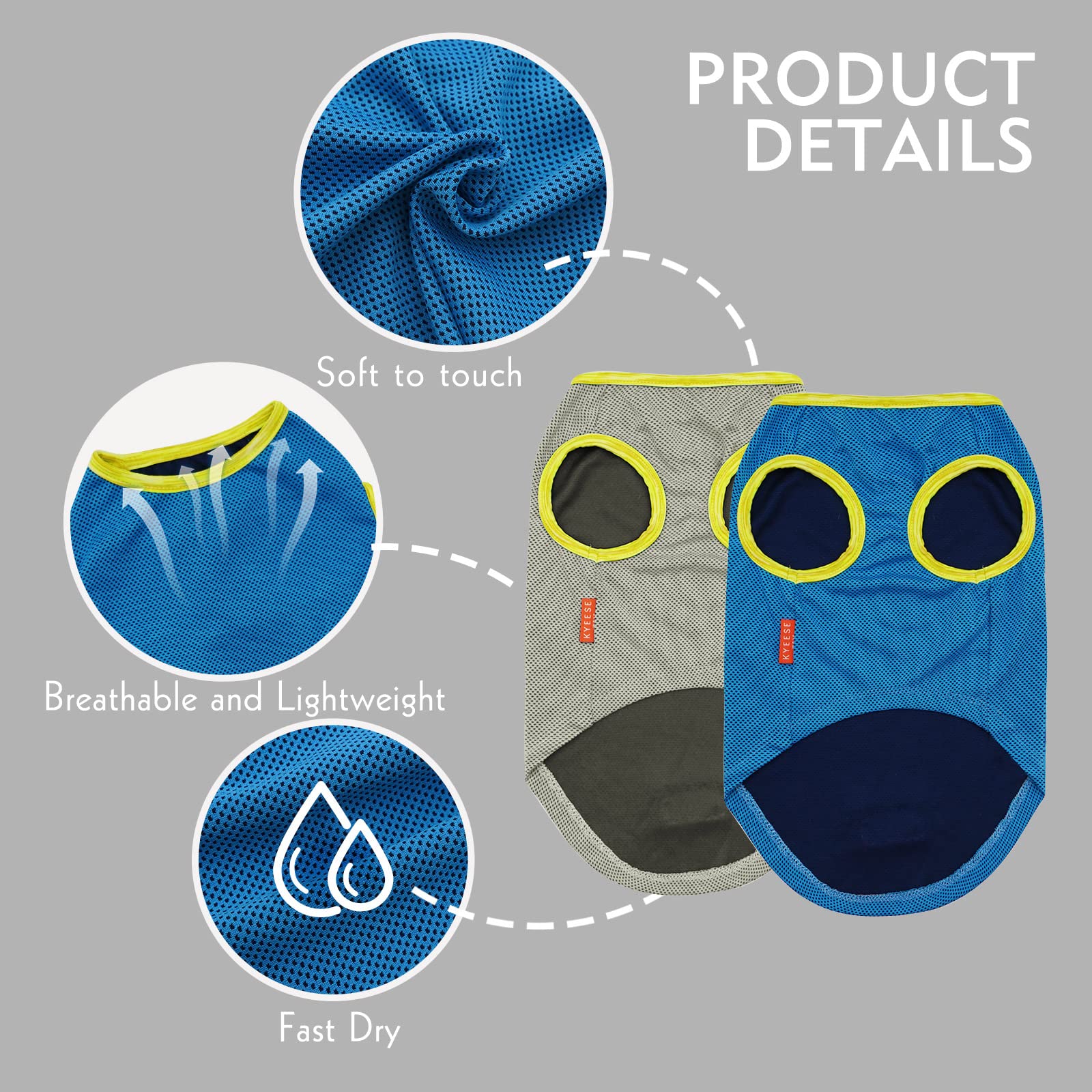 KYEESE cooling shirt fabric closeup showing breathable material.