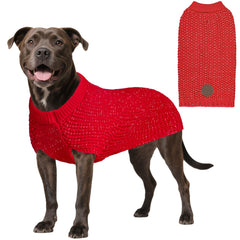 Kyeeese dog Christmas sweater red large front view for cozy holiday walks