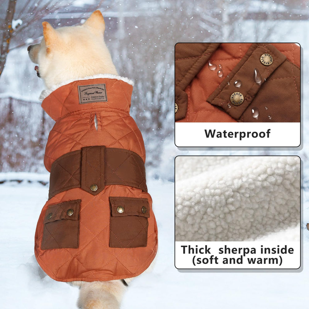 KYEESE dog coat fleece-lined close-up showing warm interior