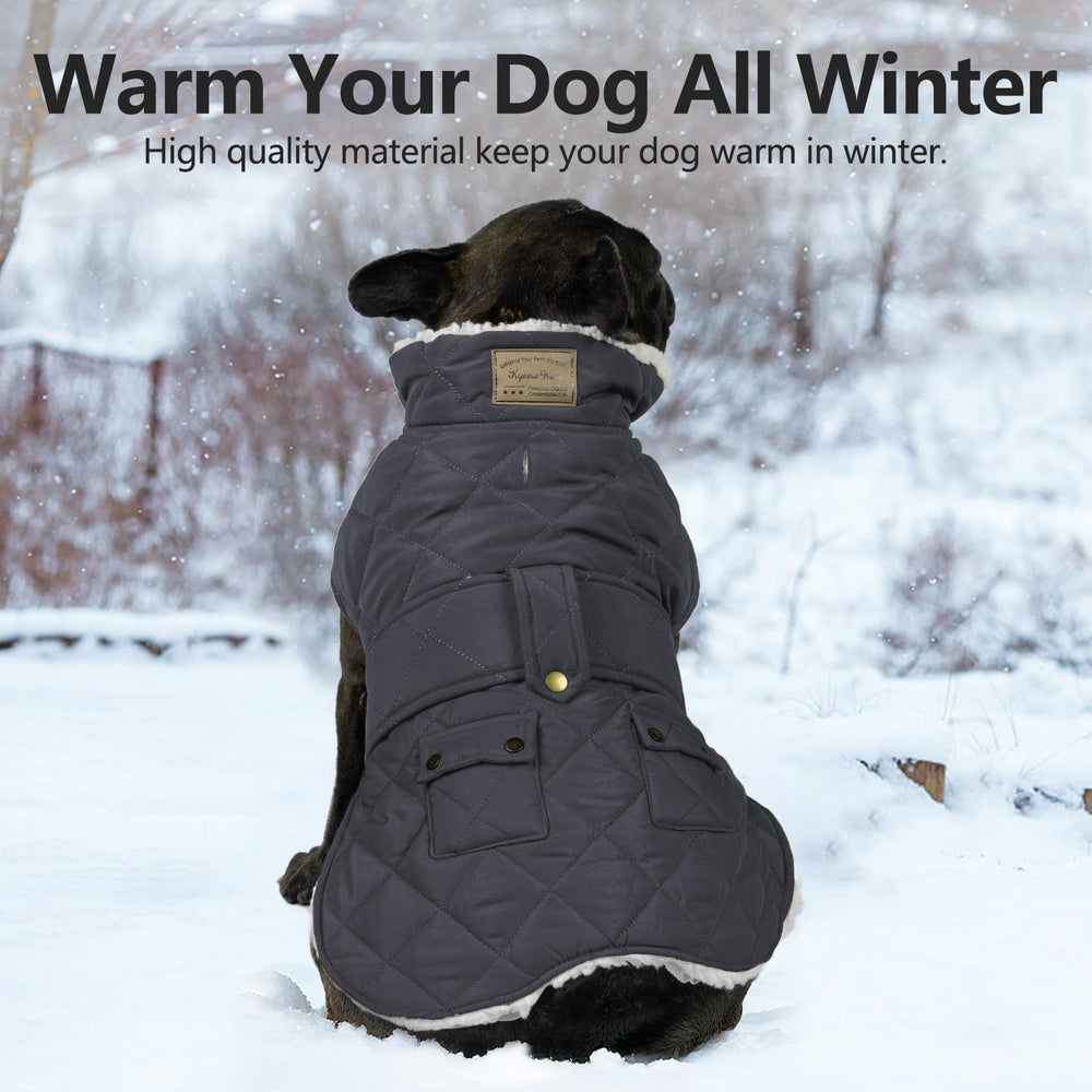 KYEESE dog coat leash hole detail enables easy outdoor leash attachment for secure strolls.
