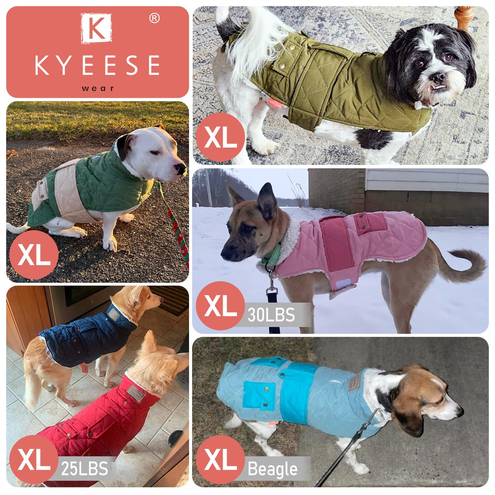 KYEESE dog coat size range S-3XL fits a wide range of breeds.