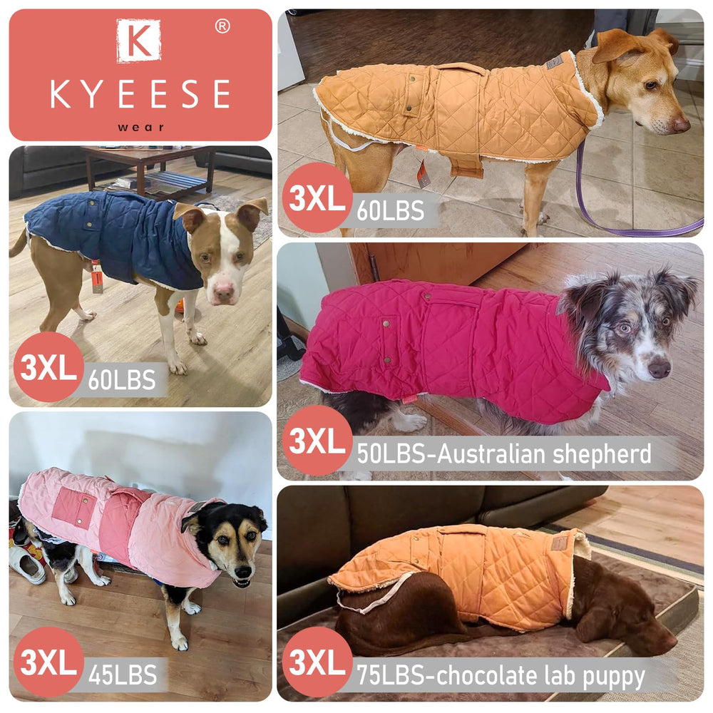 Kyeeese dog coat available in sizes S through 3XL for large dogs