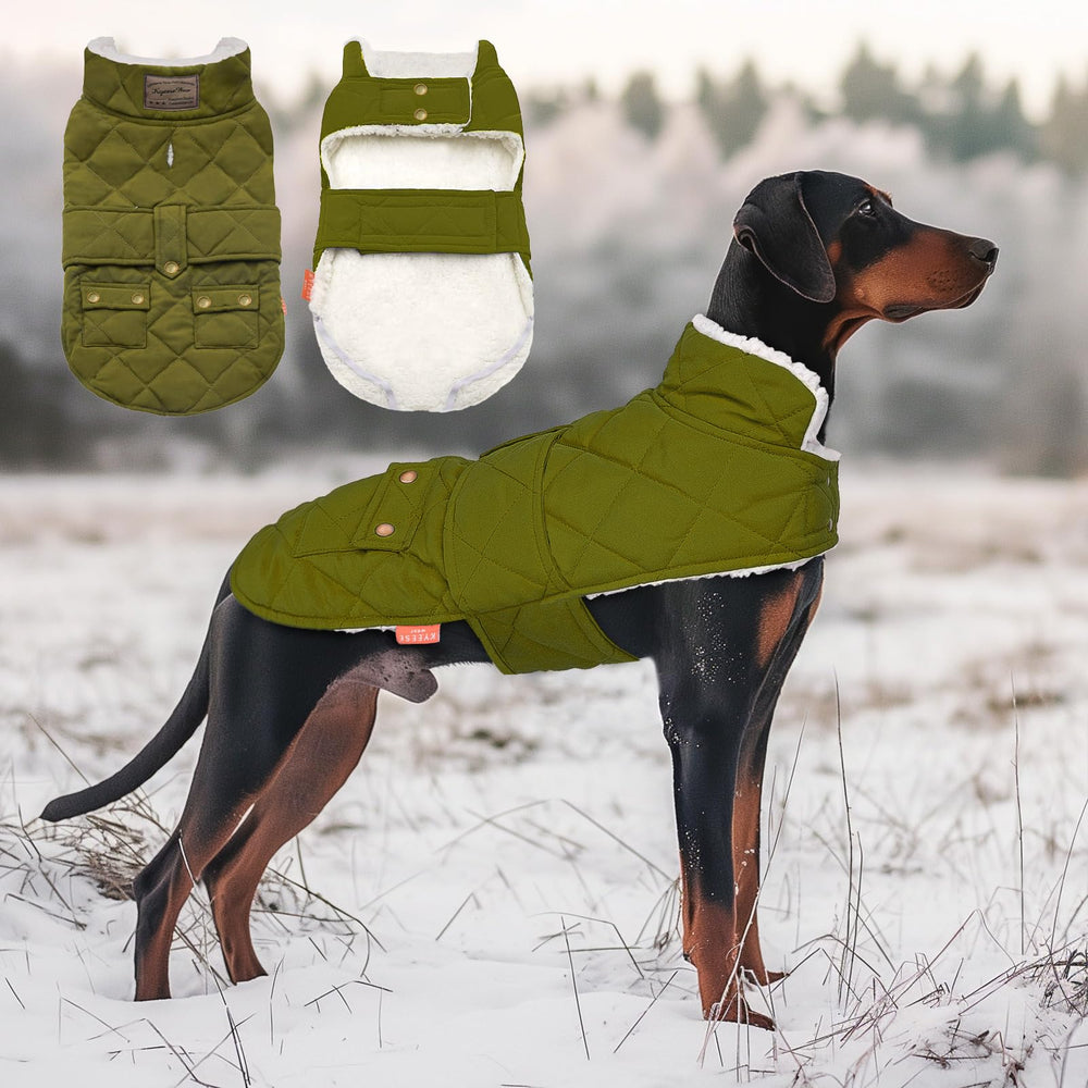 KYEESE dog coat with soft fleece lining for cozy warmth on cold walks
