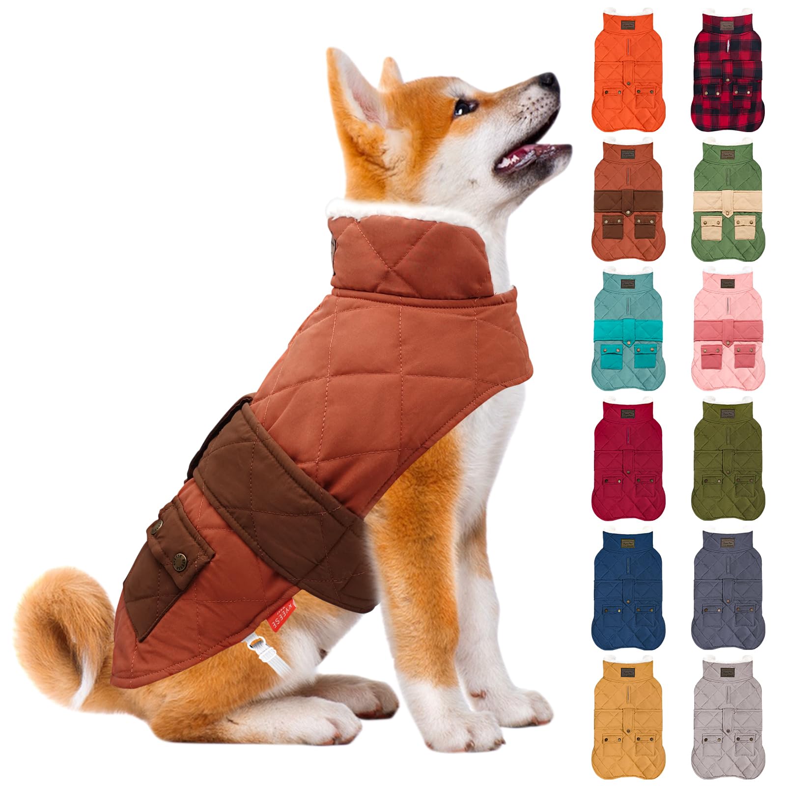 KYEESE dog coat waterproof pocket back view showing key pocket