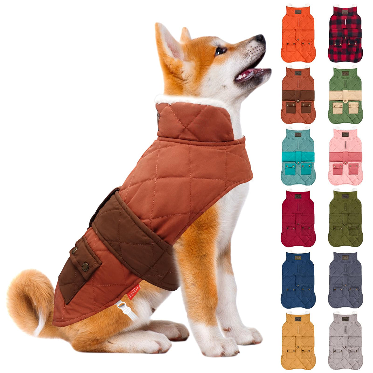 KYEESE dog coat waterproof pocket back view showing key pocket