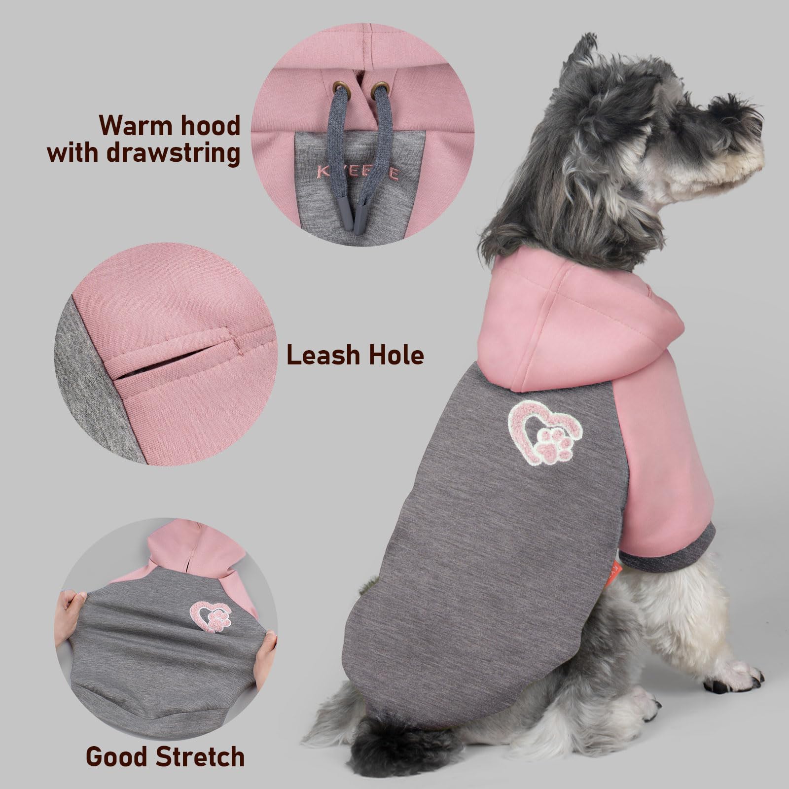 KYEESE dog hoodie emphasizes elasticity for easy dressing and active wear.