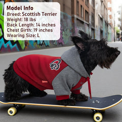 KYEESE dog hoodie hood drawstring close-up for adjustable, snug fit.