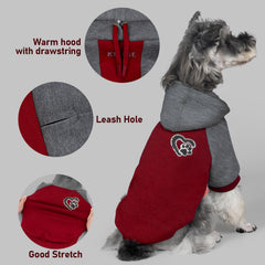 KYEESE dog hoodie leash hole detail enables secure outdoor adventures.