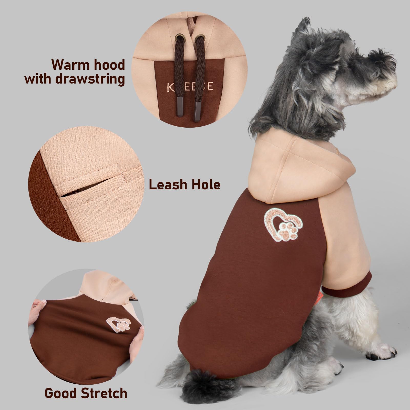 KYEESE dog hoodie soft air-layer fabric feels gentle and breathable on chilly days.