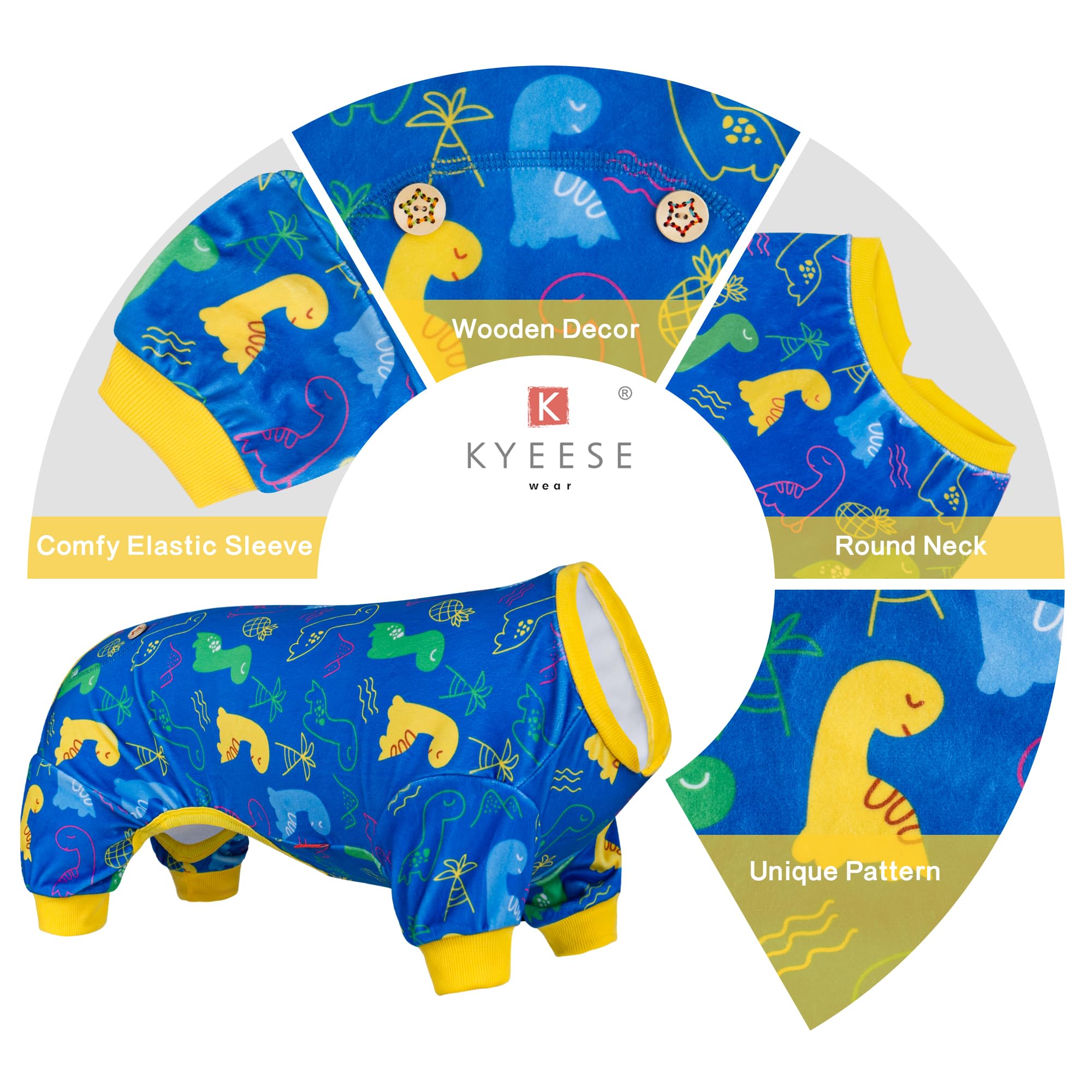 KYEESE dog pajamas easy-to-wear design with stretchy waist.