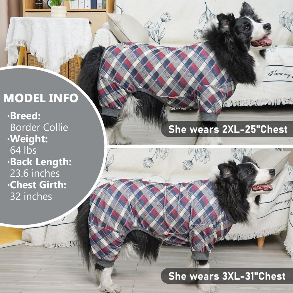 KYEESE dog pajamas gray easy-on-off design.
