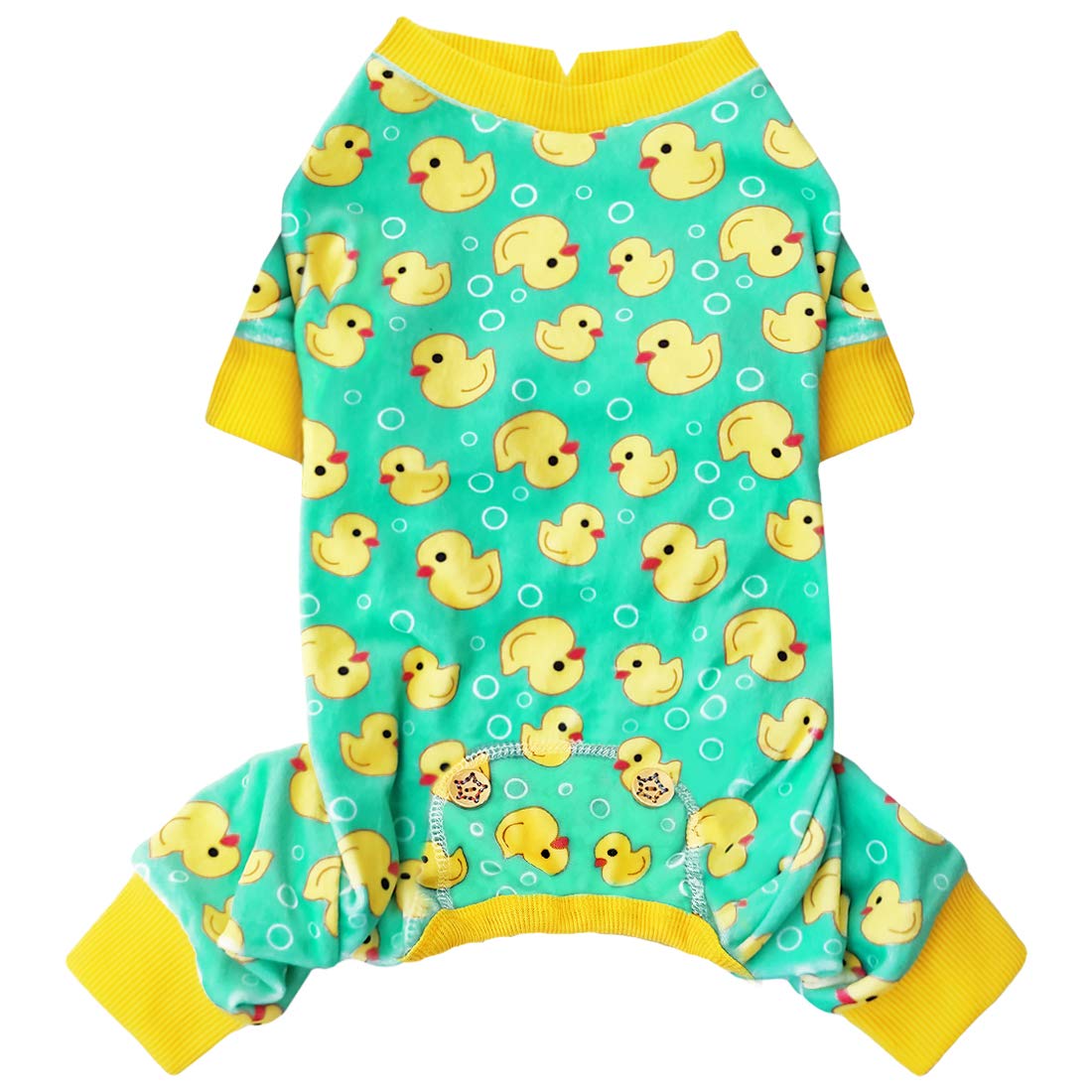 KYEESE dog pajamas in yellow duck pattern for cozy daily wear