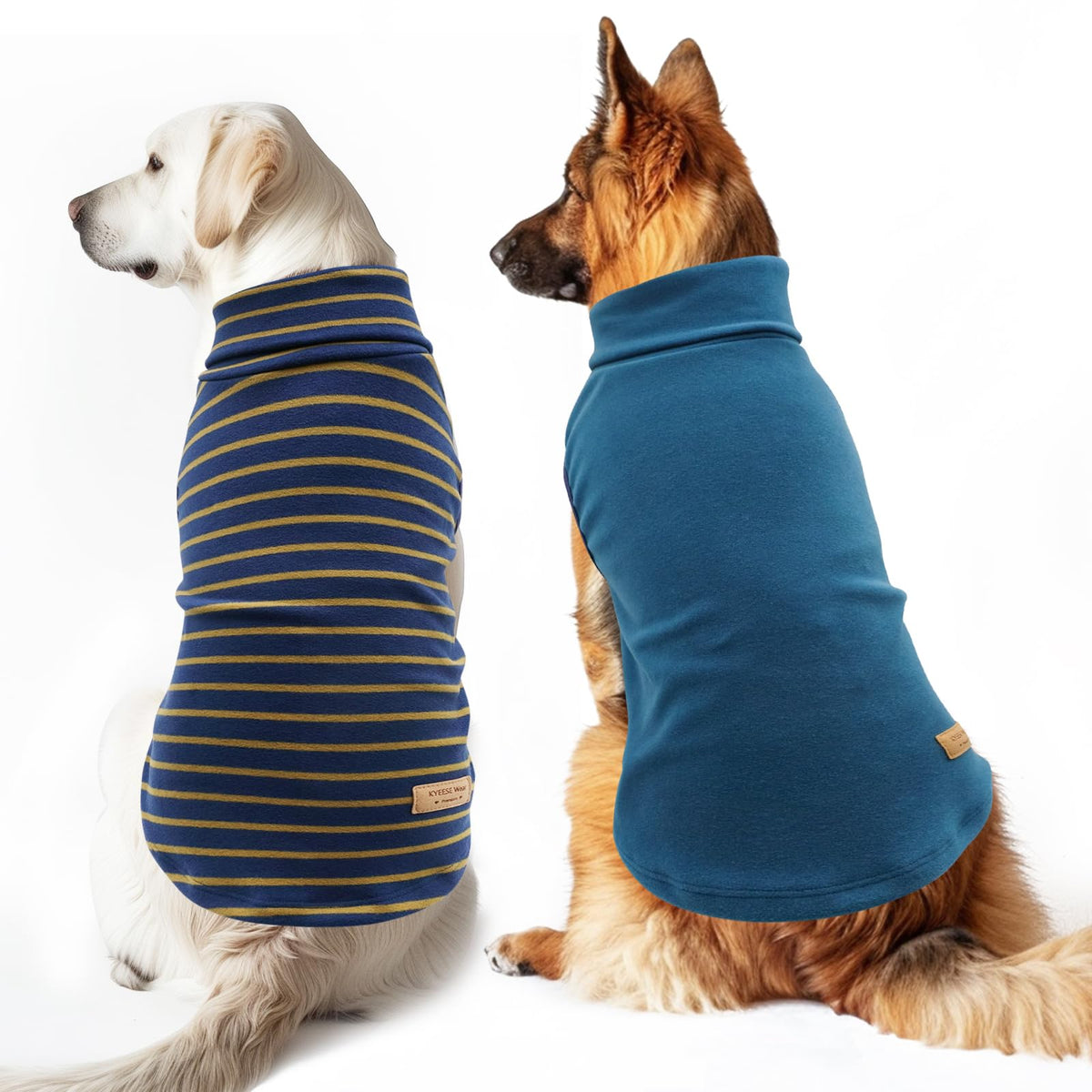 KYEESE 2Pack dog sweater front view shows stretch fit and cozy warmth.
