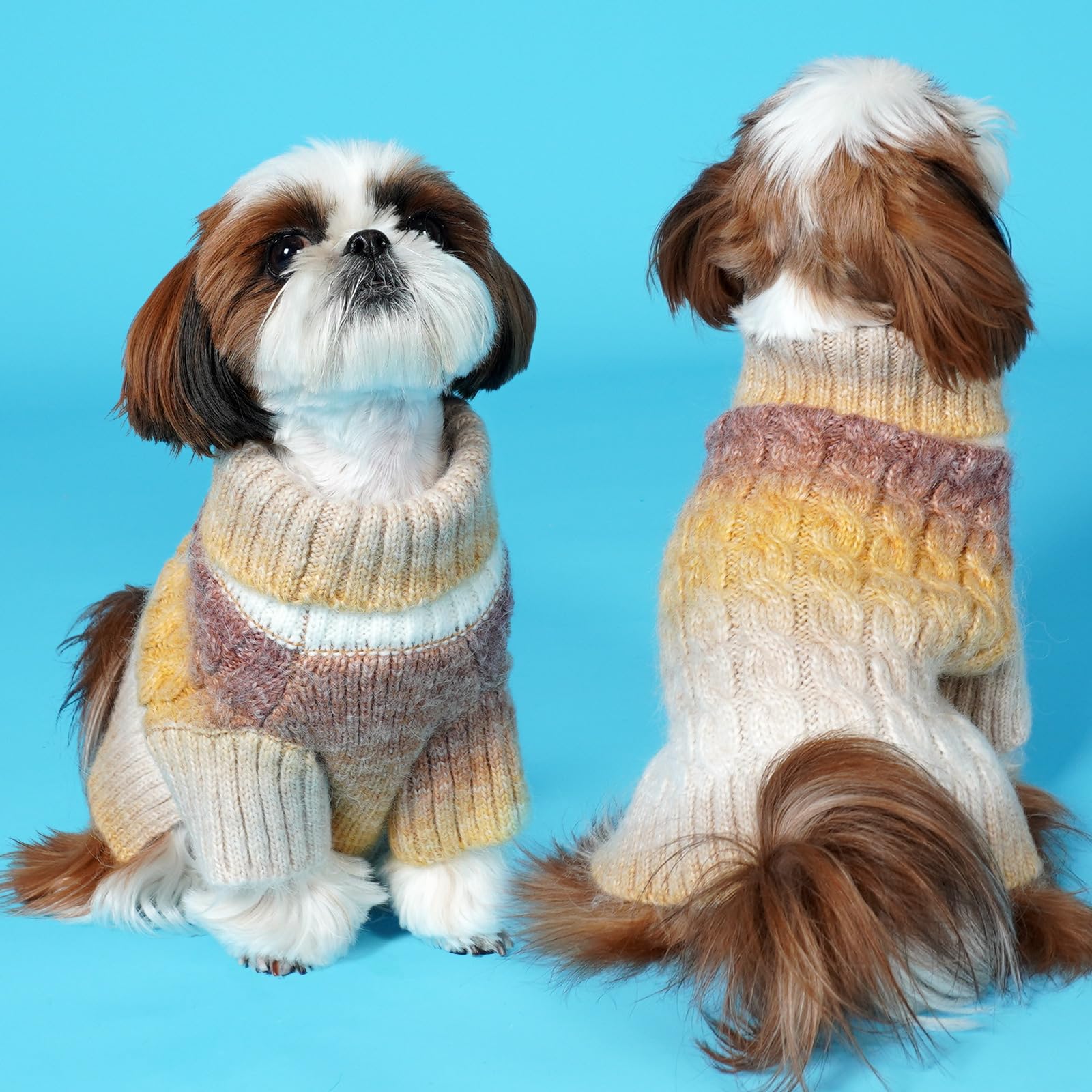 KYEESE dog sweater cozy home wear model demonstrates indoor warmth